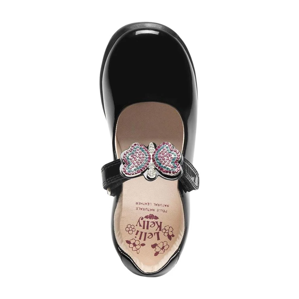 Lelli Kelly LK8611 (NE03) Luna Butterfly Black Patent F Fit School Shoes - Image 3