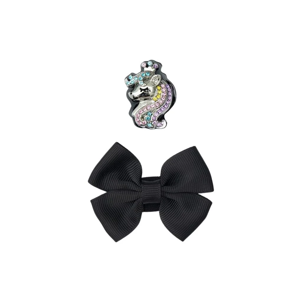 Lelli Kelly LK8616 (NE03) Bianca Unicorn Black Patent School Shoes - Image 2