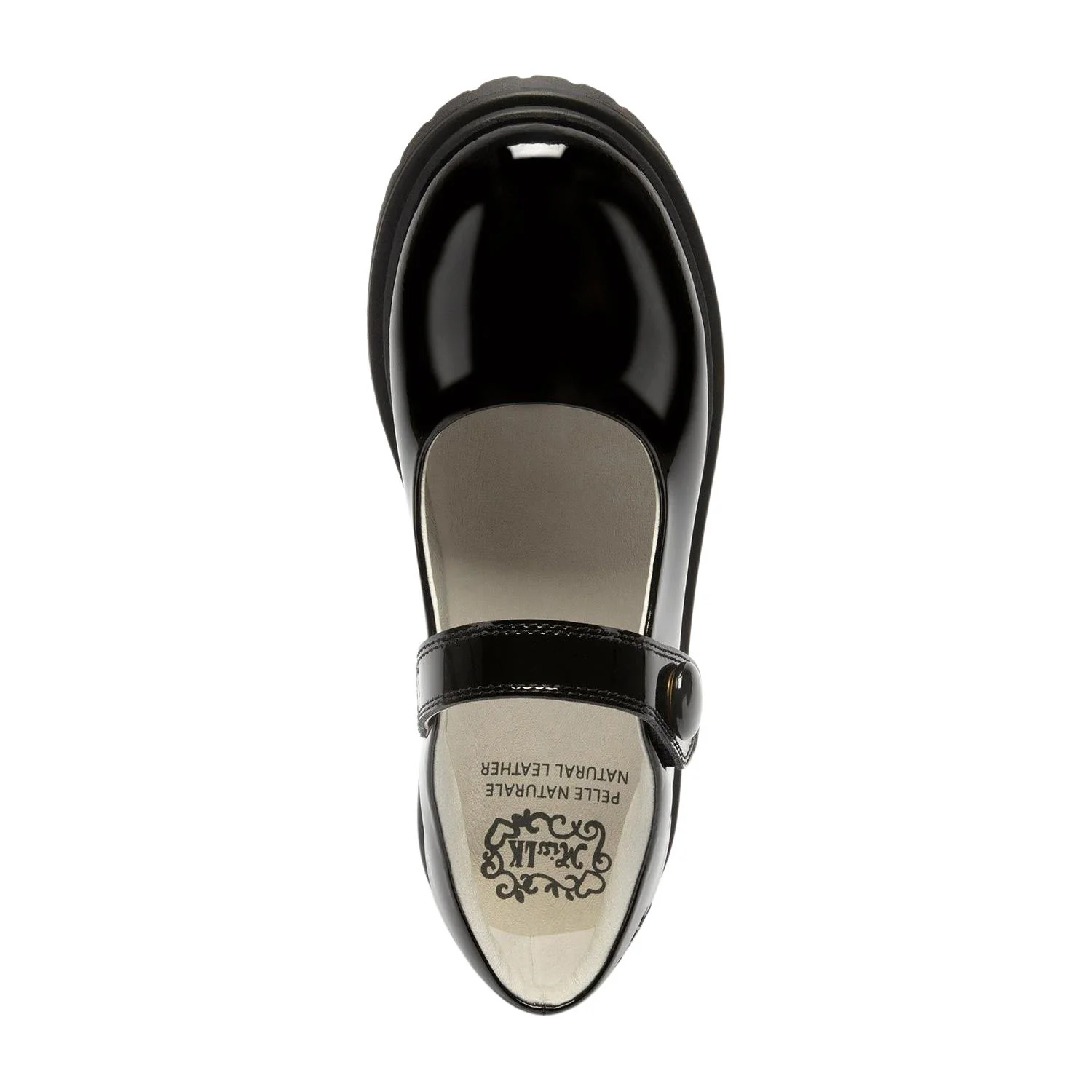 Lelli Kelly LK8664 (DB01) Zoe Button Black Patent School Shoes - Image 3