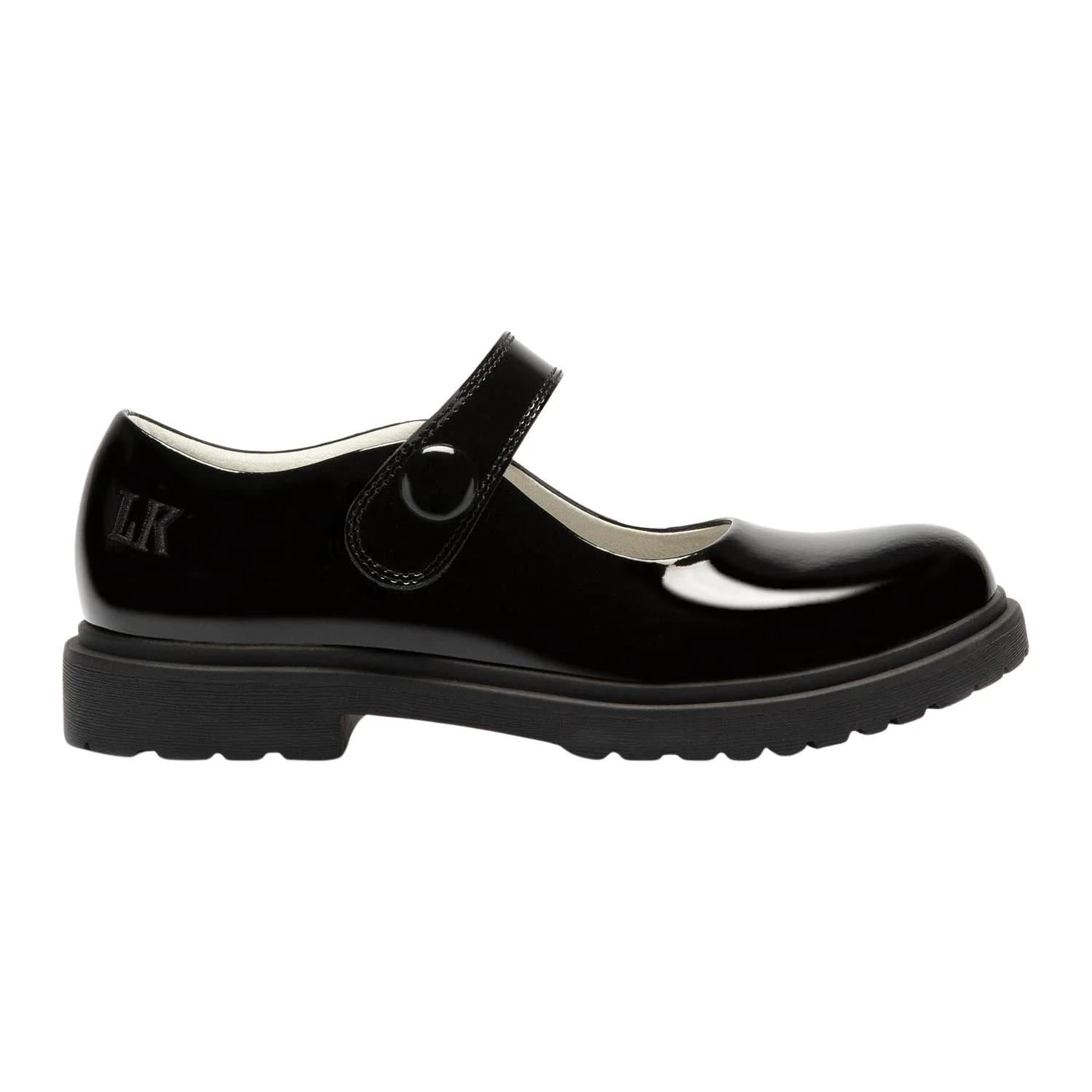 Lelli Kelly LK8664 (DB01) Zoe Button Black Patent School Shoes - Image 4