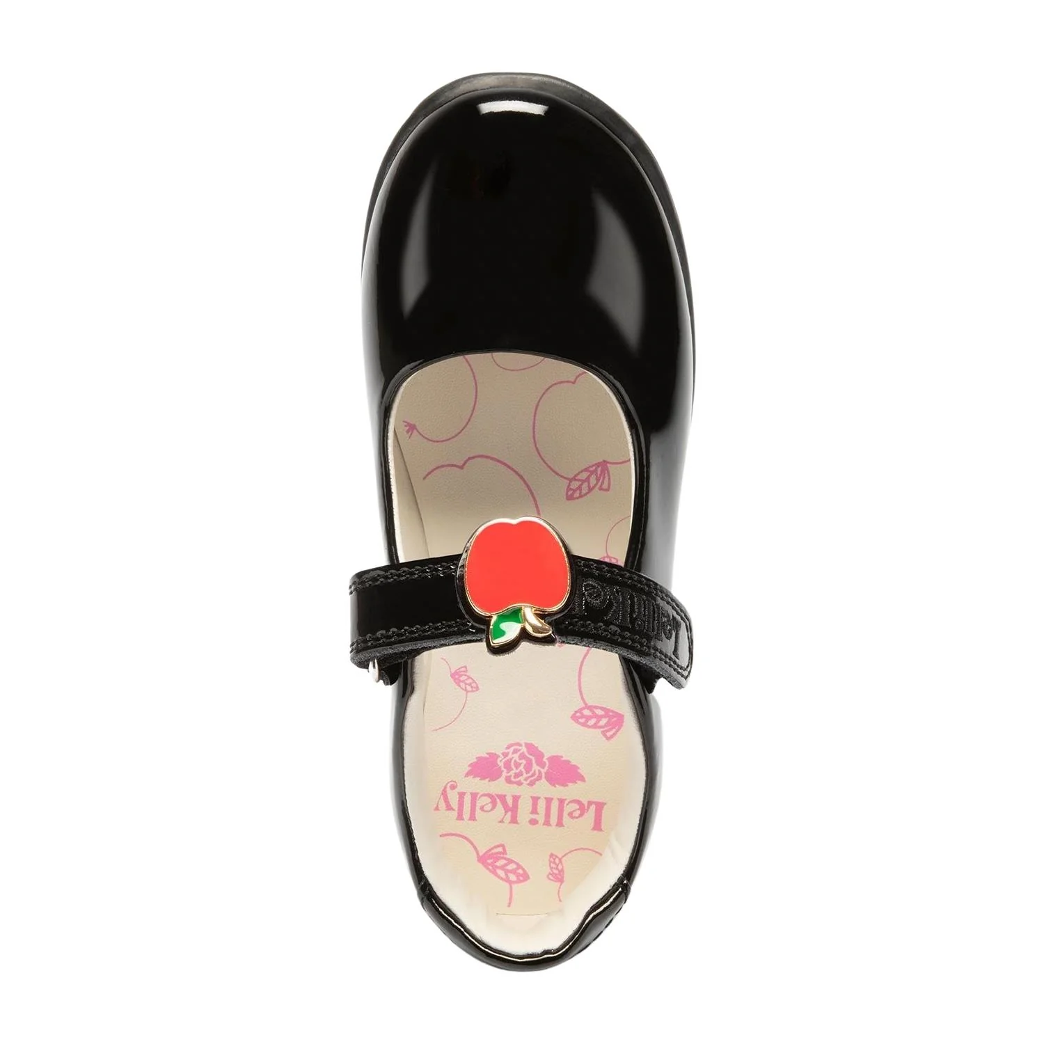 Lelli Kelly LK8712 (DB01) Fior Di Mela Black Patent Apple School Shoes - Image 4