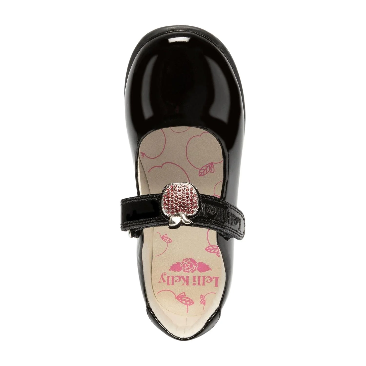 Lelli Kelly LK8715 (DB01) Fior Di Mela Apple Black Patent School Shoes - Image 4