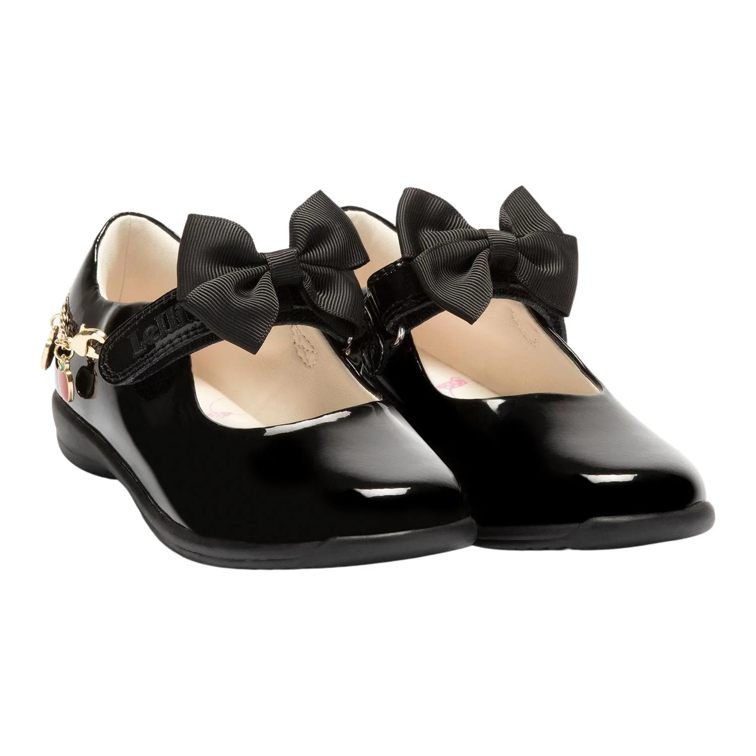 Lelli Kelly LK8729 (DB01) Apple Charm Black Patent Wide Fit School Shoes - Image 2