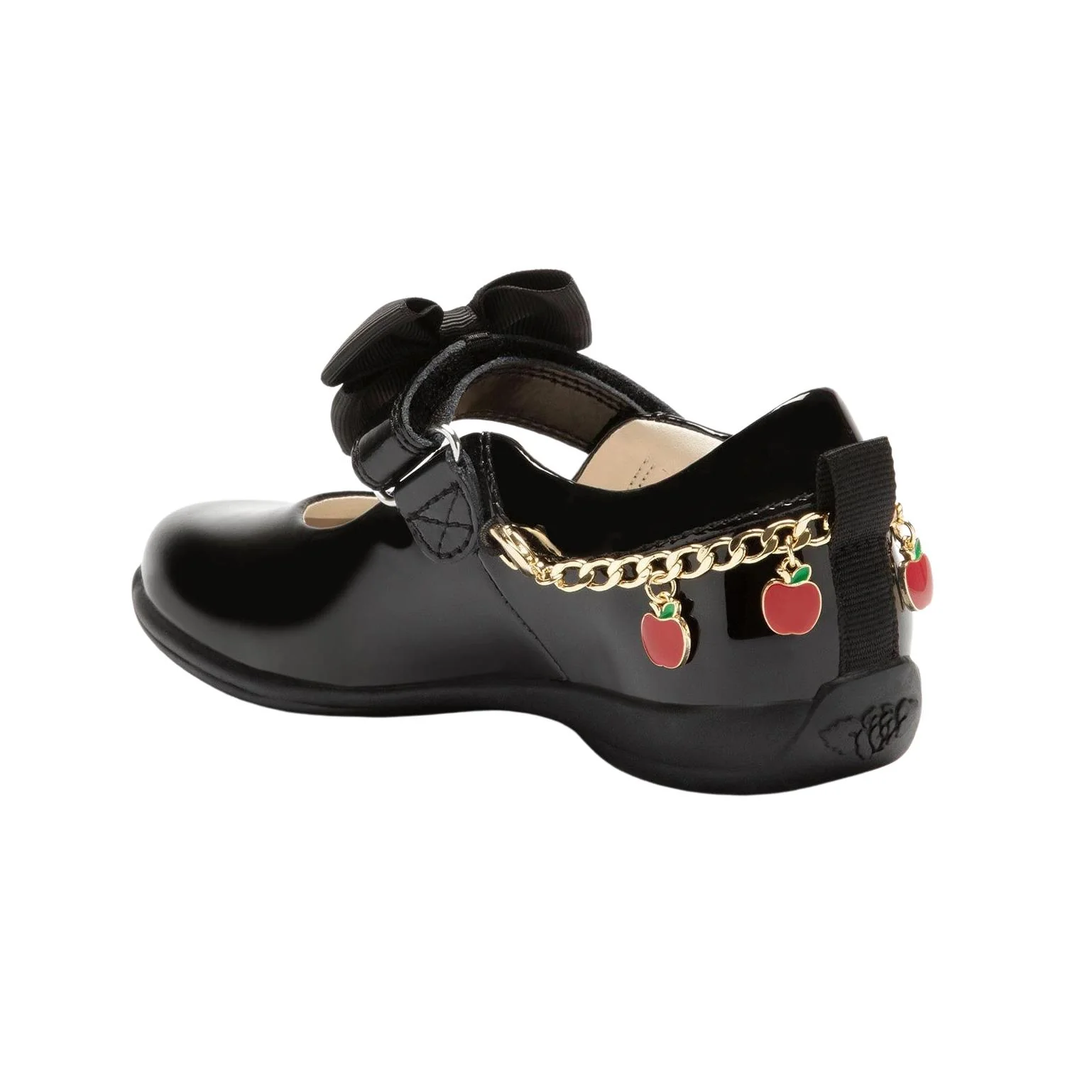 Lelli Kelly LK8729 (DB01) Apple Charm Black Patent Wide Fit School Shoes - Image 3