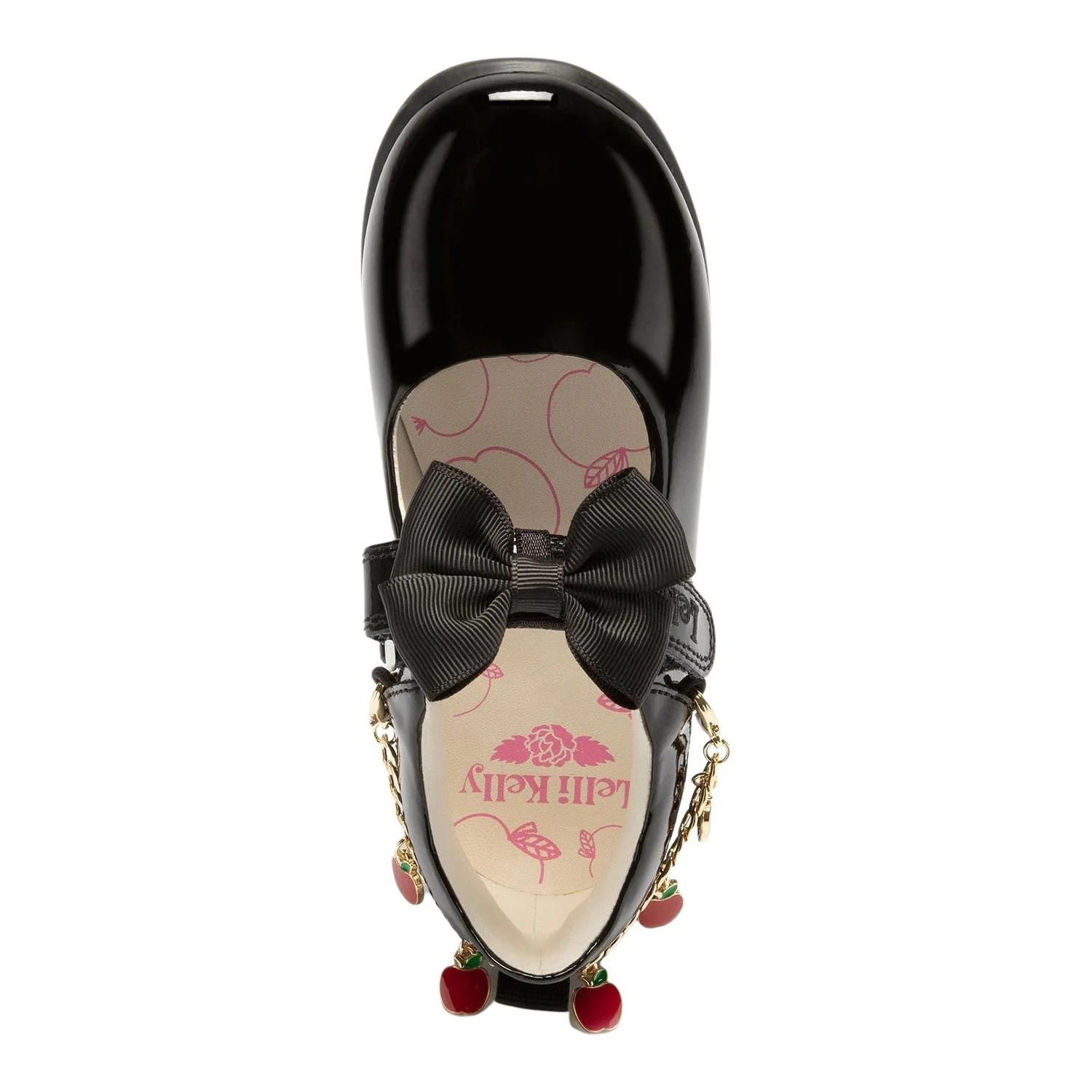 Lelli Kelly LK8729 (DB01) Apple Charm Black Patent Wide Fit School Shoes - Image 4