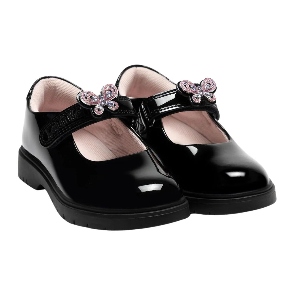 Lelli Kelly Melody 3 Black Patent School Shoes LK8933 NE03