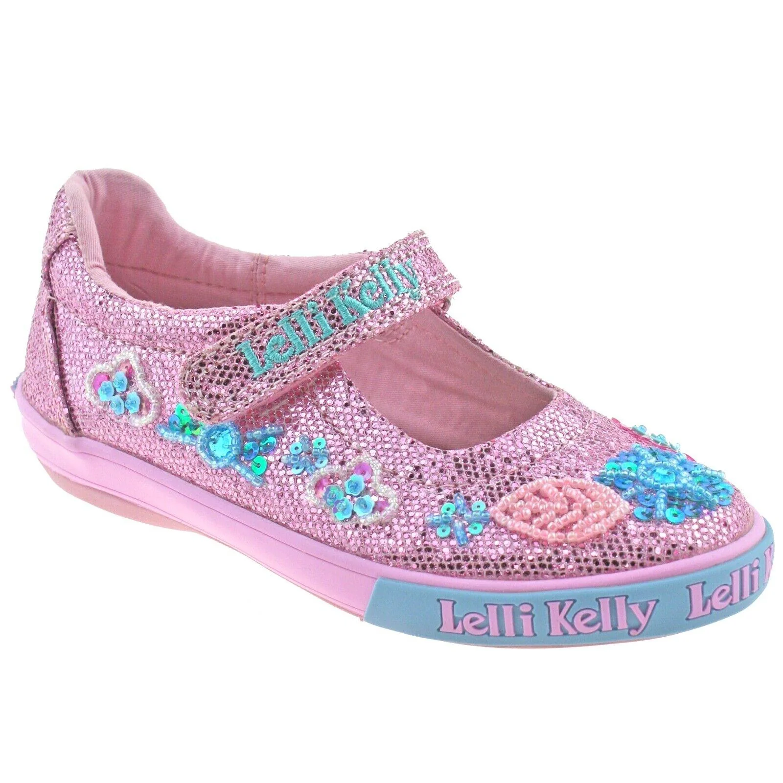 Lelli Kelly LK9080 (GC01) Pink Glitter Daisy Sparkle Adjustable Dolly Shoes - Image 7